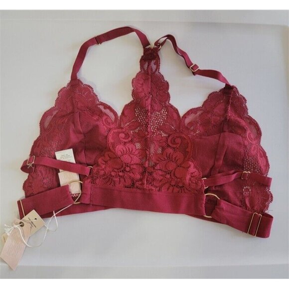 NWT HAH Intimates M SistHAH Bralittle Racerback Bralette Burgundy 100667 - Picture 2 of 2